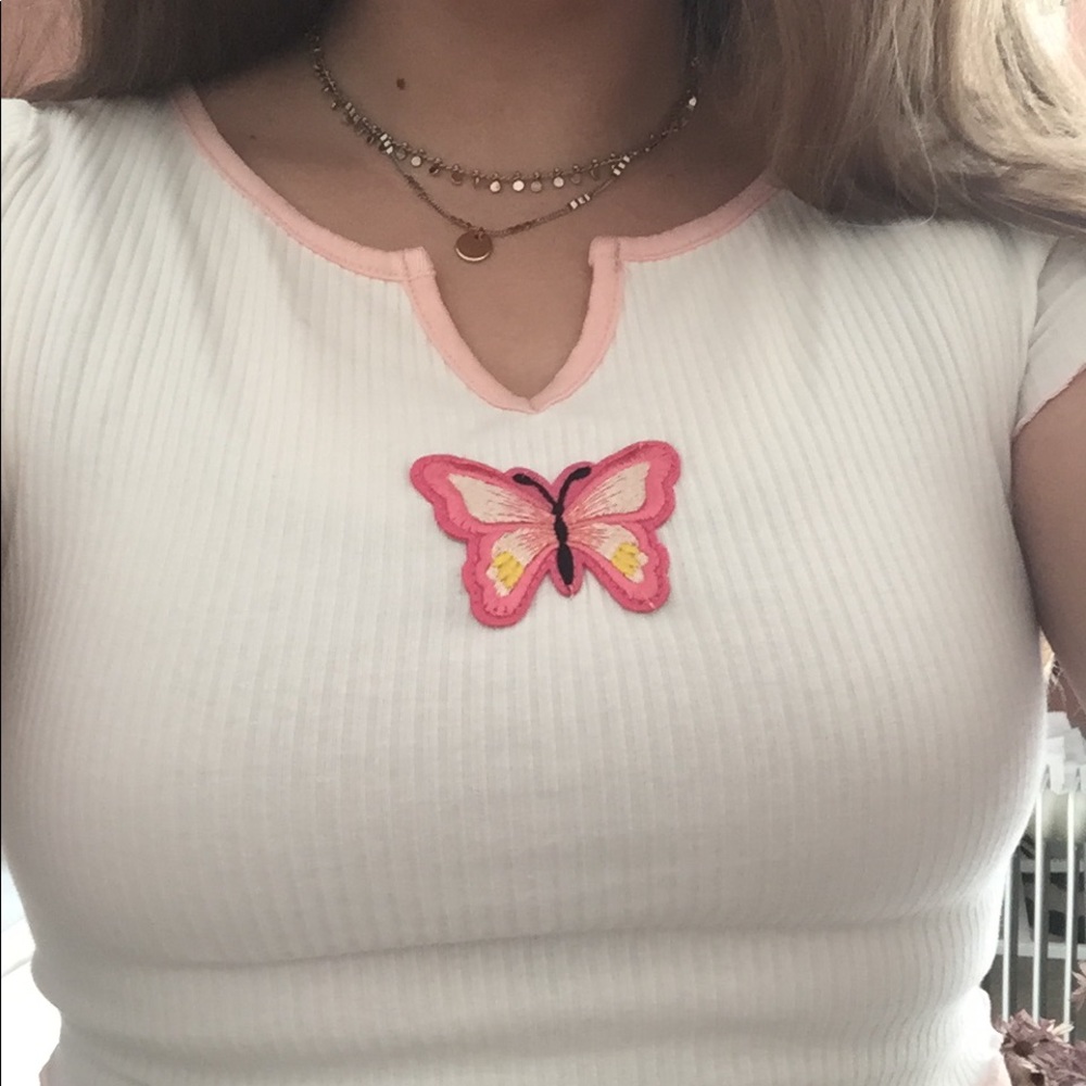 Cropped Butterfly Shirt